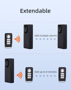 Alarme de mouvement antivol puissante 110dB avec capteur de vibrations sensible à distance 433MHz Matériau ABS pour la sécurité à la maison, du <span class=keywords><strong>vélo</strong></span> et des portes - Product Image 6