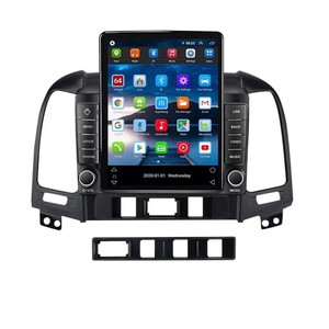 Style <span class=keywords><strong>Tesla</strong></span> pour Hyundai Santa Fe 2006-2012 Autoradio Carplay DSP BT Stéréo de voiture RDS 4G Système audio de voiture Électronique automobile - Product Image 2