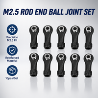 Lot de 10 rotules de direction M2.5 pour crawler RC, kit de liaison pour châssis de voiture modèle tout-terrain à l'échelle 1/18, accessoires de modification