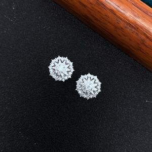 Rétro français luxe diamant soleil étoile pendentif lumière collier ensemble flocon de neige boussole boucle d'oreille or Zircon Super Flash flocon de neige étoile - Product Image 3