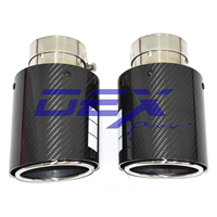 Embout d'échappement en fibre de carbone de luxe DEX HKS pour système d'échappement universel de voiture - Finition polie miroir en tôle d'acier de 1,5 mm