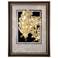 Usine personnalisé conception libre bâtiment personnage fleurs mariage 3d métal 24k feuille d'or cadre ornements