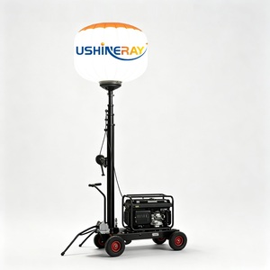 Tour d'éclairage LED portable à ballon, alimentée au diesel, à faible consommation d'énergie, facile à installer, avec chariot, pour éclairage de chantier extérieur - Product Image 1