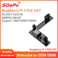 SDAPO Raspberry Pi 5 PoE + HAT PoE Board IEEE 802 AF/at Compatible Gigabit Ethernet PoE Board Module para IoT Industrial