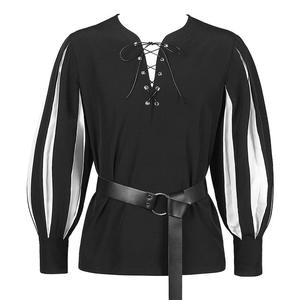 Chemise de costume Renaissance pour homme, style médiéval, assortiment de couleurs, hauts steampunk <span class=keywords><strong>pirate</strong></span>, manches et col à volants, <span class=keywords><strong>chemisier</strong></span> victorien - Product Image 3