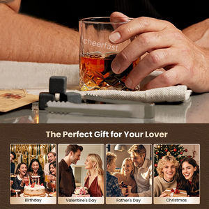 Nouveauté Verres à whisky simples et pierre avec dessous de verre en ardoise coffret cadeau boîte en bois prend en charge le logo gravé au laser - Product Image 5