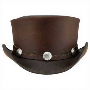 Premium 100% Genuine Cow Leather Cowboy Hat BS International Fashion Custom Print Unisex Adults Four Seasons Casual Travel Beach - Product Image 6