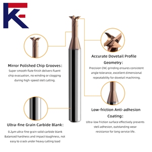 Fresa de Carburo Sólido KF de 4 Filos con Recubrimiento <span class=keywords><strong>TiNC</strong></span> para Perfiles de Metal CNC, Amplio Rango de Dureza, Bajo Desgaste - Product Image 5