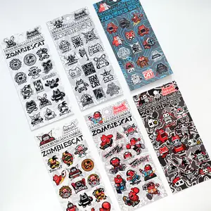 Autocollants de lettres Nekoni en PVC, étiquettes de poche transparentes, Cool bombescat, papeterie coréenne pour journal calendrier, Stickers imperméable