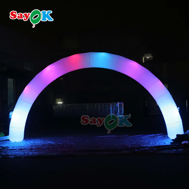 Boda personalizada Led iluminación Eventos Decoración caramelo inflable arco Rosa globo arcos tienda plástico aire molde soplado