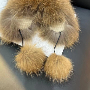 النساء الشتاء الدافئ الحقيقي الراكون الفراء قبعة قبعات الشتاء للنساء الفتيات الطبيعية رقيق قبعة - Product Image 2