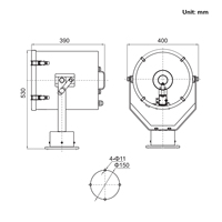 Projecteur de recherche maritime TG26-B 300/500W 220V IP56 étanche, support de lampe GY9.5, acier inoxydable, lumière halogène au tungstène pour navires