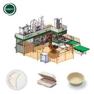 Mesin produksi peralatan makan sekali pakai mesin pembuat bubur kertas peralatan makan buatan bagasse