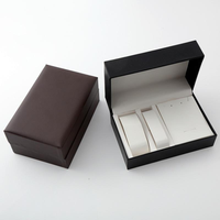 Boîte cadeau rigide en carton gris recyclable, personnalisée, avec impression personnalisée, forme personnalisée, pour bijoux et montres, avec tiroir coulissant et pelliculage mat.