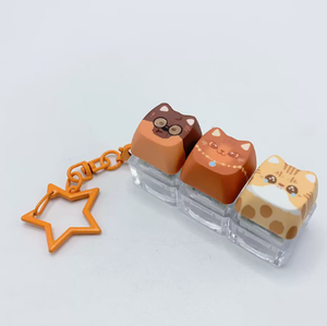 Porte-clés mignon en forme de chat de dessin animé 3D, mousqueton étoile, pendentif de sac animalier - Product Image 6