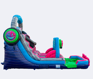 สไลเดอร์เป่าลมแบบสอง<span class=keywords><strong>เลน</strong></span>พร้อมสระน้ำตกแต่งธีมเกมส์ สำหรับเช่าจัดงานปาร์ตี้กลางแจ้ง สนุกสนานกับน้ำ - Product Image 2