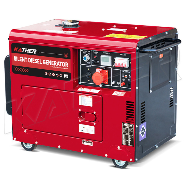 KATHER 50/60hz 10kw Silent Diesel Generator 220v/380v Single/Three Phase Soundproof Portable Diesel Generator 10kva With ATS