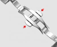 YHQ fermoir de luxe boucle papillon 16-22mm bracelet de montre en métal bracelet de montre en acier inoxydable à dégagement rapide