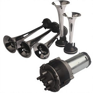Bocina eléctrica de 12V para coche, cinco tubos, cromada plateada, de tono alto, para camión, autobús, vehículo - Product Image 5