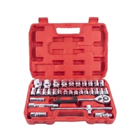 Juego de Llaves de Tubo ELEHAND OEM de 1/2'' y 32 Piezas, Juego de Llaves de Trinquete con 6 y 12 Puntas, Herramientas Manuales con Estuche Rígido