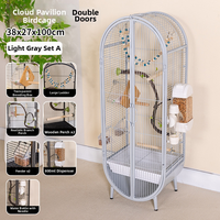 Grande cage pour perruches avec couvercle, cage à oiseaux durable à structure métallique, conception facile à nettoyer pour oiseaux d'intérieur, cage pour canaris et pinsons