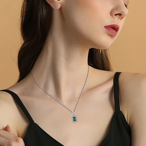 Tùy Chỉnh Mặt Dây Chuyền Rhodium Mạ Ruby Đá Quý 12 Tháng Birthstone Đồ Trang Sức Phụ Nữ 925 Sterling Bạc Zircon Dây Chuyền - Product Image 3