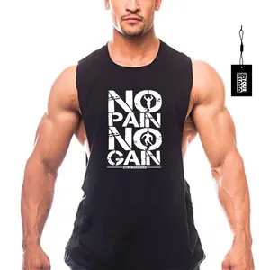 No Pain No Gain Fast Delivery Bodybuilding mens tank top sleeveless travel vest gym tank top athletic tank top gym clothing