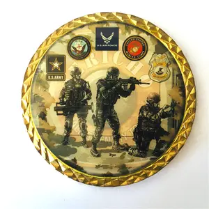 מטבעות מדליית כבוד פרס קצה יהלום מטבעות מדליות מזכרות גיבורי אש סולידר מטבע הנצחה לוגו סמל מותאם אישית