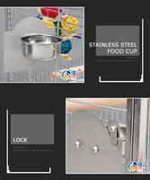 Système de verrouillage de porte en acier inoxydable de gros volume, haute performance, pour cage à oiseaux et grande cage à perroquet