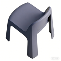 Chaise de jardin moderne en plastique pour l'extérieur, imperméable, portable, légère, sans accoudoirs, empilable, avec pieds coniques coulissants