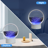 Lampe de Bureau Moderne 3D LED, Tableau de Sable Dynamique et Lumineux, Peinture Cinétique d'Art en Quicksand