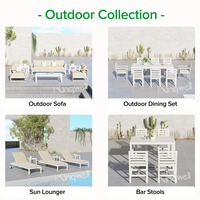 Mobilier d'extérieur moderne 7 places Revêtement en poudre Aluminium Métal Ensemble de canapés de patio pour jardin, plage, cour, hôtels