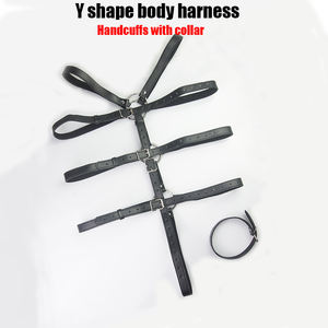 ชุดรัดร่างกายแบบเปิดหน้าอกพร้อมสายรัดแขนและกุญแจมือหนังสำหรับการพันธนาการแบบกำหนดเองฟรี - Product Image 4