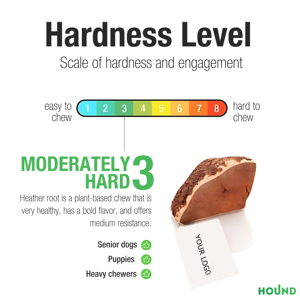 Hecho en Italia Natural Heather Root Dog Chew-Tamaño M Seguro y saludable Dog Chew Petfood para aliviar el estrés - Product Image 5