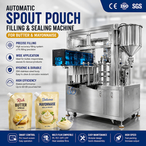 Automatic 2 Head Spout Pouch Filling Machine| Liquid Packaging Equipment for Ketchup, <b>Butter</b>&Mayonnaise |Industrial Sauce Packer - Product Image 1