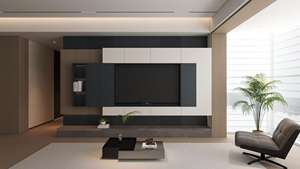 Gabinete de TV de madera maciza moderno de estilo de lujo 2025, soporte de TV para sala de estar caliente con unidad de almacenamiento de pared Simple de vidrio para el hogar - Product Image 4