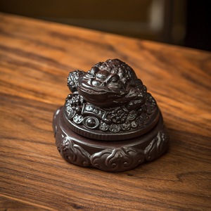 Paarse aardewerk theepot van hoge kwaliteit, theehuisdier, grote theeschotel, asbak, gouden geld-schildpad, draaiende gouden cicade, theereceptenpot - Product Image 4