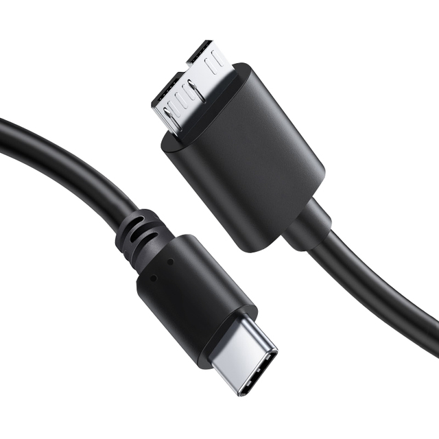 High Speed USB-C to USB 3.0 Micro B Cable with Braid Shielding 5Gbps Data Transfer for External Hard Drives and Computers