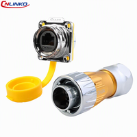 Ensemble de connecteurs RJ45 entièrement métalliques CNLINKO DH24, étanches IP68, connecteurs circulaires Ethernet RJ45 industriels pour réseau