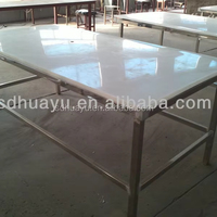 Table de travail en acier inoxydable de qualité industrielle pour le traitement des fruits et légumes, taille personnalisée, haute efficacité, usines alimentaires