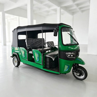 Tuk-Tuk Électrique Fermé Haute Confort et Haute Stabilité, Tricycle Rickshaw 6 Passagers, Transport 3 Roues 72V