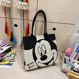 2024 Bolsa de ombro grande de algodão para mulheres com logotipo personalizado, bolsa pequena com zíper estilo Hobo