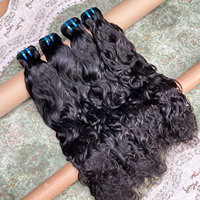 Lot de mèches de cheveux humains vierges indiens 100% naturels, bruts, double tirage, ondulés naturels, cuticules alignées, pour tissage, fournisseur