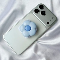 Support de téléphone portable universel rétractable 3D en forme de fleur avec miroir, adhésif, support de bureau portable