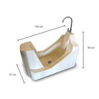 Lavabo ovale en résine terrazzo pour ablutions musulmanes, design moderne, écologique, facile à nettoyer, avec drain, capacité 12L