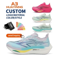 Chaussures de course personnalisées avec plaque en fibre de carbone sur toute la paume, unisexes, pour l'entraînement et la course, retour d'énergie élevé, faible MOQ, vente en gros OEM