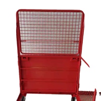 Carro de Acero Industrial Personalizable con Cuatro Ruedas y Malla, Capacidad de Carga de 300 kg, Contenedor de Almacenamiento Plegable, Almacenes Portátiles con Ruedas