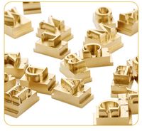 Set Stempel Movable Type DIY, Alat Cetak Foil Huruf, Perlengkapan Alat Cetak Kulit, Cetakan Huruf Kuningan Kustom