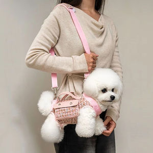 Sac à dos pour animaux de compagnie portable de luxe à la mode, motif à carreaux, grande capacité, sac à main pour petits chiens, races pour l'extérieur - Product Image 3