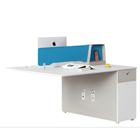 Poste de travail de bureau moderne en bois pour 2 personnes avec cloison, mobilier de direction, table pour personnel